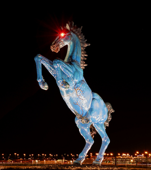 Blucifer — the Blue Mustang sculpture at Denver International Airport